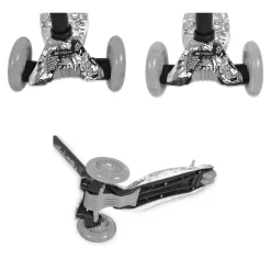 Byox Kinderroller Rapture, Aluminium Scooter mit LED-Rädern, Wassertransferdruck blau