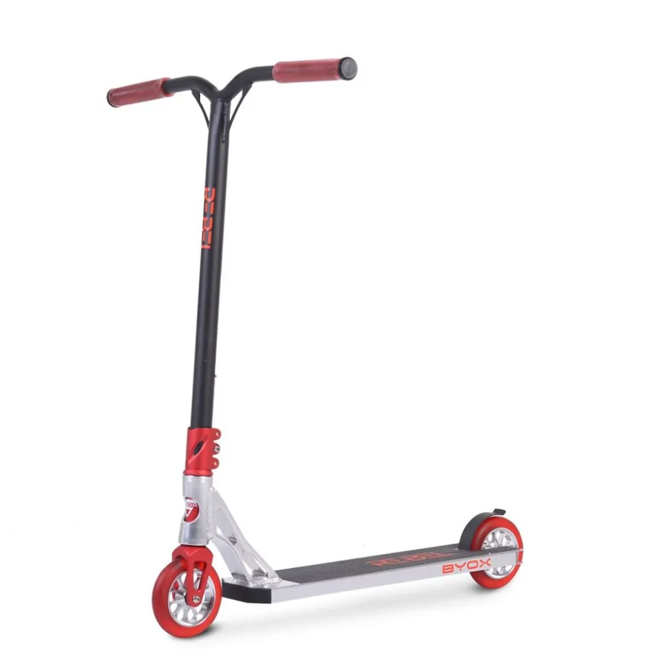 Byox Kinderroller Rebel, Aluminium, ABEC-9 Lager, Stahllenker, PU Räder, Bremse rot