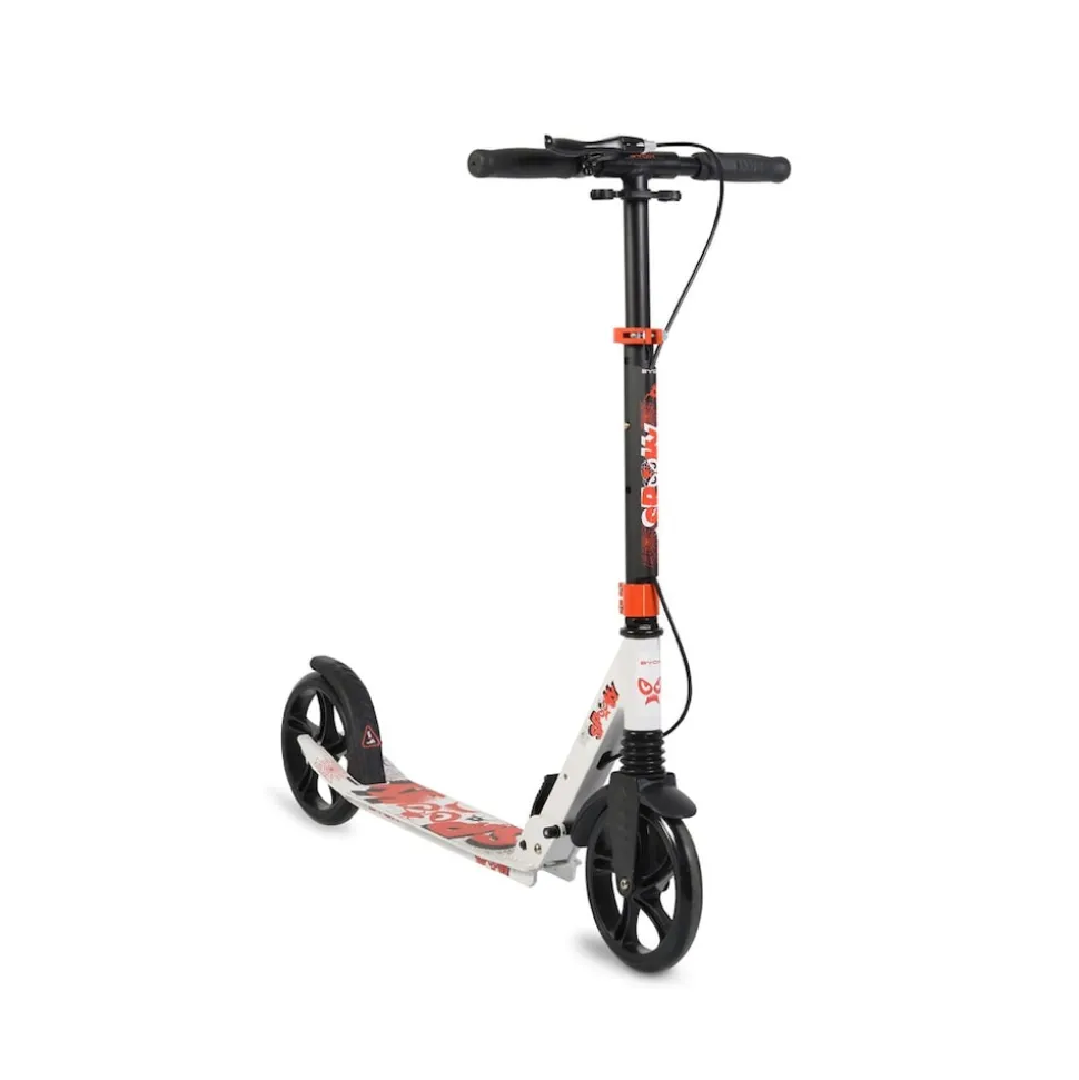 Byox Kinderroller Spooky klappbar, bis 100 kg, Bremse, Stoßdämpfer vorne, ABEC-7 weiß