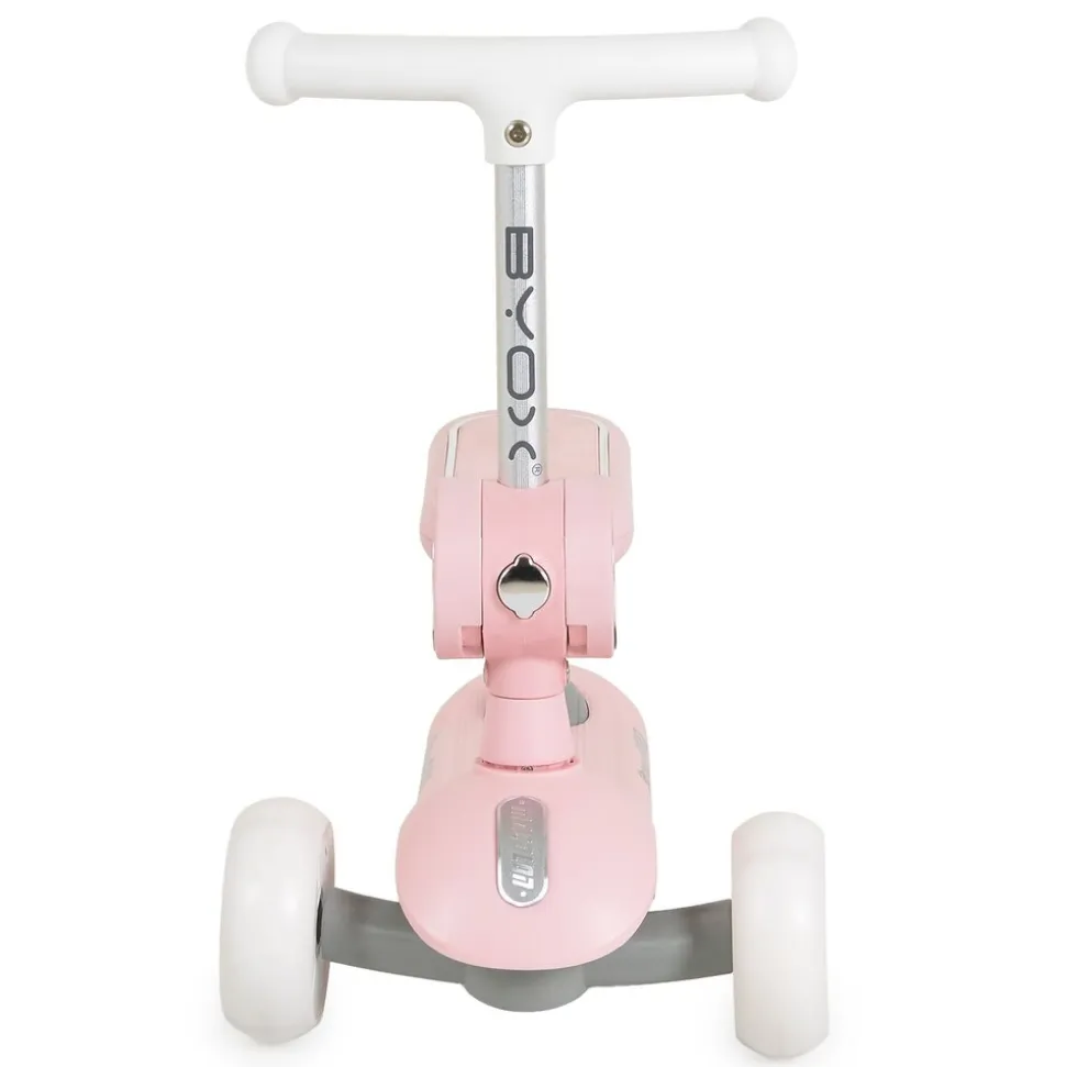 Byox Kinderroller StreetPro 2in1 Laufrad PU-Rollen Musik Licht höhenverstellbar rosa