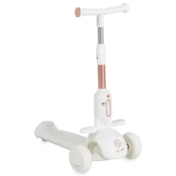 Byox Kinderroller Velvet Royal 2 in 1 Laufrad Musik- und Lichteffekte Fußstütze weiß