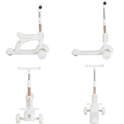 Byox Kinderroller Velvet Royal 2 in 1 Laufrad Musik- und Lichteffekte Fußstütze weiß