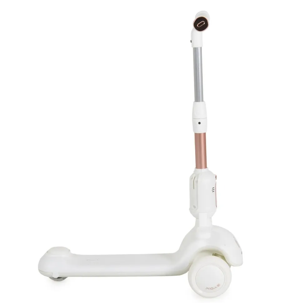 Byox Kinderroller Velvet Royal 2 in 1 Laufrad Musik- und Lichteffekte Fußstütze weiß