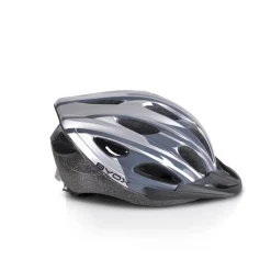 Byox Kinder Schutzhelm Y02, 17 Löcher, Größe M, einstellbar 54-58 cm, LED-Licht grau