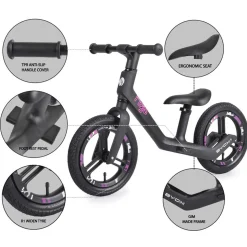 Byox Laufrad Mojo 12 Zoll Räder, Lufträder, Lenker und Sattel verstellbar rosa