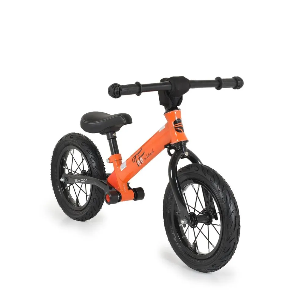 Byox Laufrad ToTo 12 Zoll Luftreifen, Anti-Rutsch-Griffe, Sattel einstellbar orange