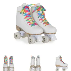 Byox Rollschuhe Donna weiß, PU-Rollen mit Glitzer, ABEC-5 Lager, versch. Größen Gr. 27-30