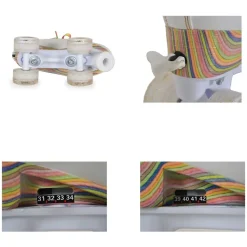 Byox Rollschuhe Donna weiß, PU-Rollen mit Glitzer, ABEC-5 Lager, versch. Größen Gr. 27-30