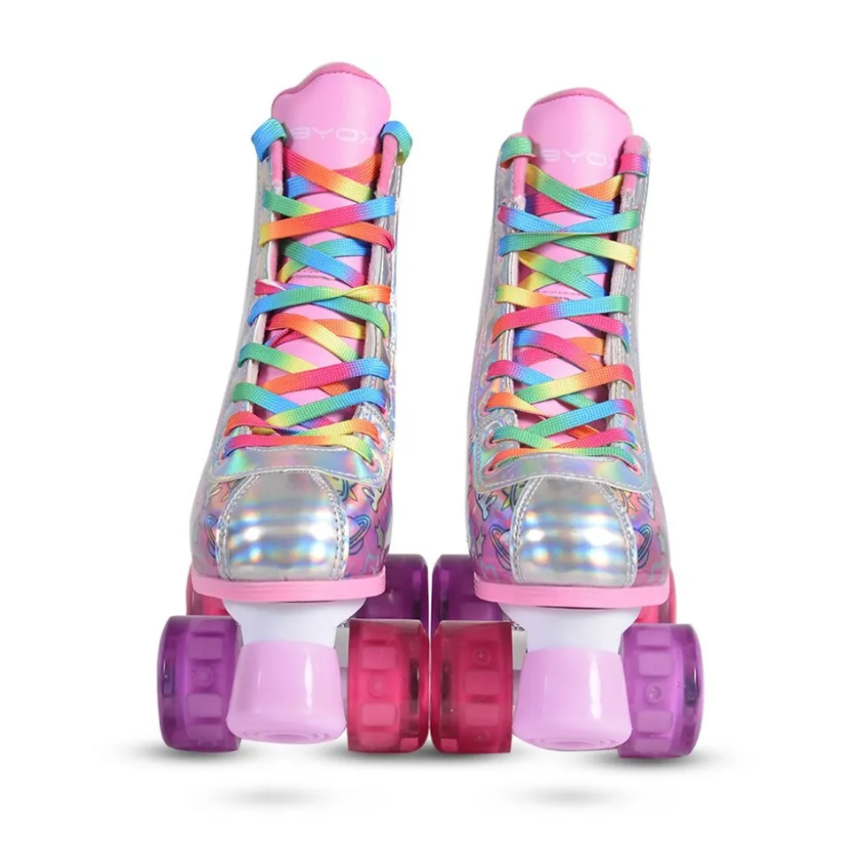 Byox Rollschuhe Einhorn, PU-Räder beleuchtet, ABEC-5 Lager, Größe L (35 - 38)