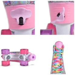 Byox Rollschuhe Einhorn, PU-Räder beleuchtet, ABEC-5 Lager, Größe L (35 - 38)