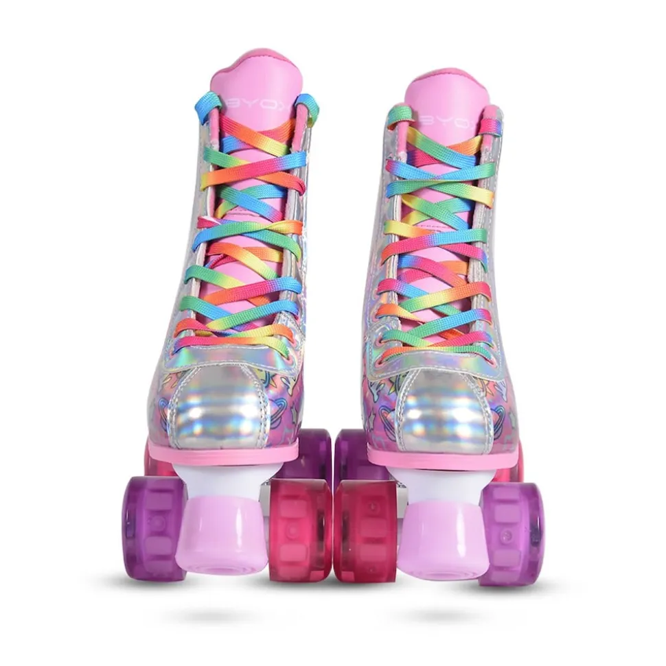 Byox Rollschuhe Einhorn, PU-Räder beleuchtet, ABEC-5 Lager, Größe L (35 - 38)