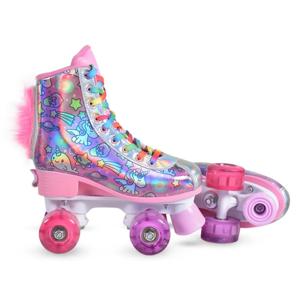 Byox Rollschuhe Einhorn, PU-Räder beleuchtet, ABEC-5 Lager, Größe L (35 - 38)