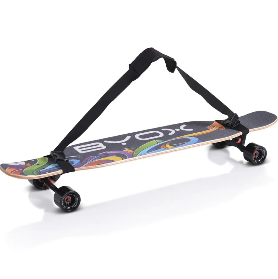 Byox Skateboard Longboard 42" Dancing Style PU Rollen ABEC-9 bis 100 kg Gurt schwarz