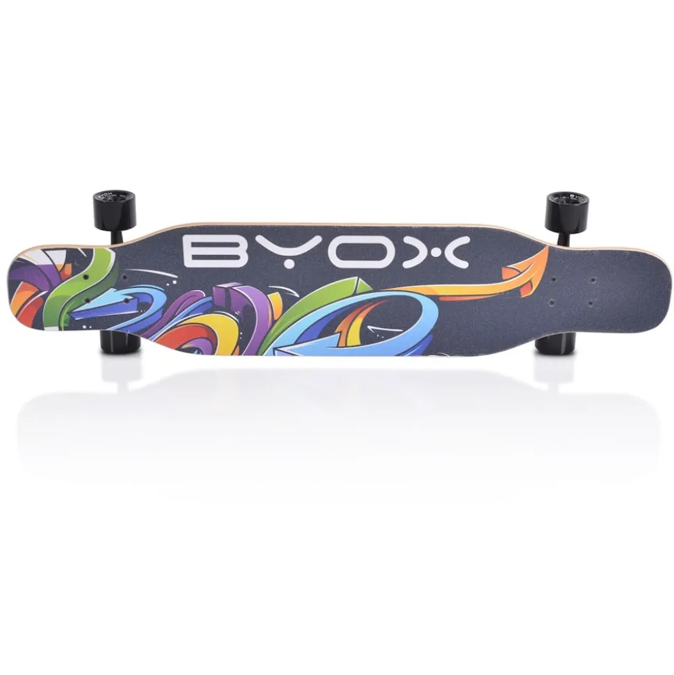 Byox Skateboard Longboard 42" Dancing Style PU Rollen ABEC-9 bis 100 kg Gurt schwarz
