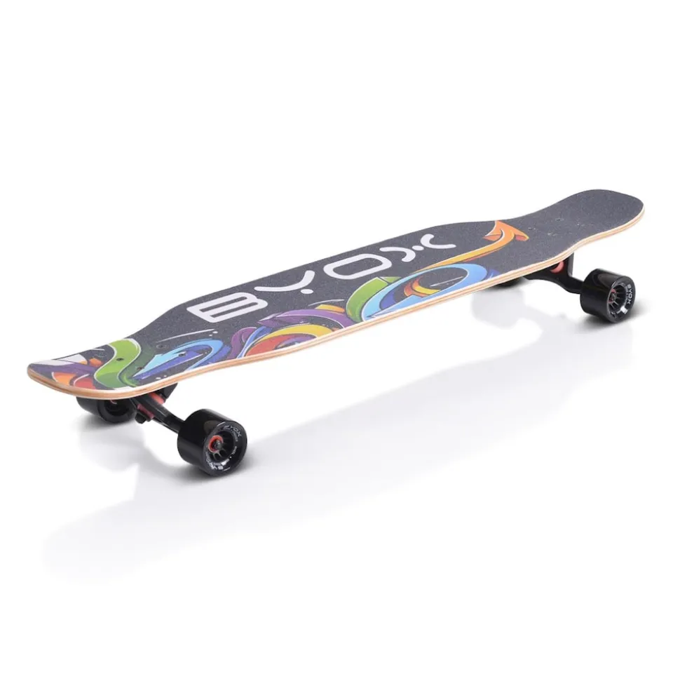 Byox Skateboard Longboard 42" Dancing Style PU Rollen ABEC-9 bis 100 kg Gurt schwarz