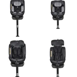 Cangaroo Kindersitz Hoku i-Size (40-150cm) Gruppe 0+/1/2/3, Isofix, Stützfuß grau