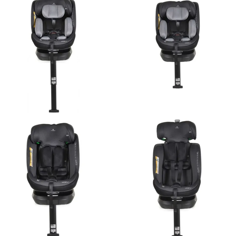Cangaroo Kindersitz Hoku i-Size (40-150cm) Gruppe 0+/1/2/3, Isofix, Stützfuß grau
