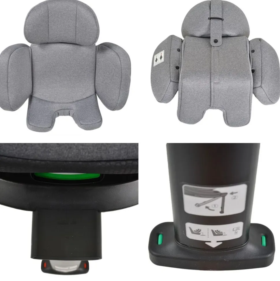 Cangaroo Kindersitz Hoku i-Size (40-150cm) Gruppe 0+/1/2/3, Isofix, Stützfuß grau