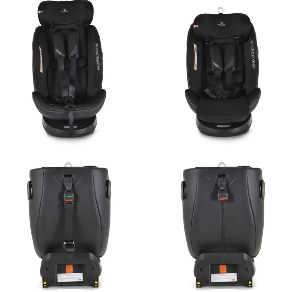 Cangaroo Kindersitz i-Size Castor (40-150cm) Gruppe 0/1/2/3 Isofix, Kopfschutz grau