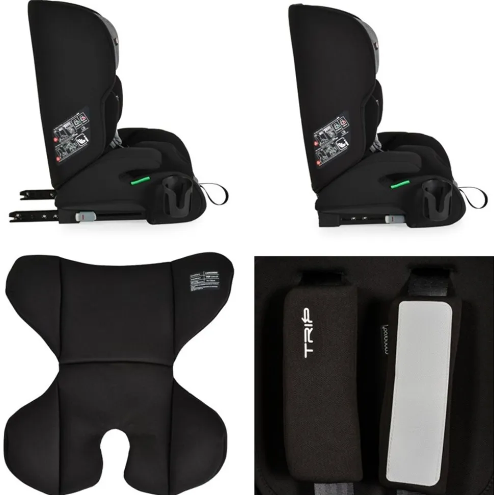 Cangaroo Kindersitz Trip i-Size (76-150cm) Isofix verstellbare Kopfstütze Gurt grau