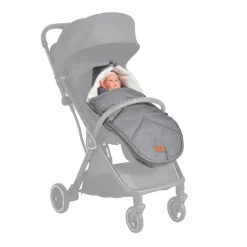 Cangaroo Kinderwagen Fußsack Luxe, durchgehender Reißverschluss, wetterfest grau