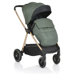 Cangaroo Kinderwagen 2 in 1 Hydra Babywanne Sportsitz Fußabdeckung Moskitonetz grün