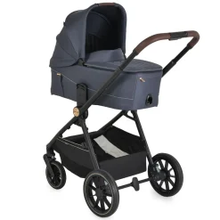 Cangaroo Kombikinderwagen Celebrity 2 in 1 Stoßdämpfer PU-Rollen Wickeltasche dunkelgrau