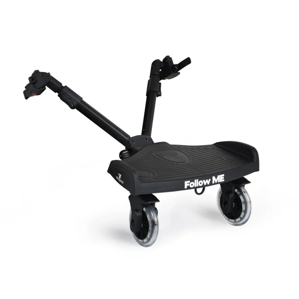 Cangaroo Trittbrett Follow me faltbar, universelle Montage, Kinderwagenaufsatz schwarz