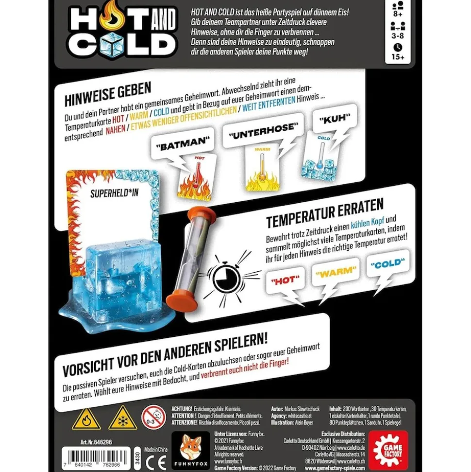 Carletto 646296 - Game Factory - Hot and Cold, das heiße Partyspiel auf dünnem Eis