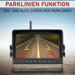 CARMATRIX AHD QUAD DVR 4 Kanal Funk Rückfahrsystem Digital Auto Wohnmobil Monitor mit Mikrofon (4 Kameras)