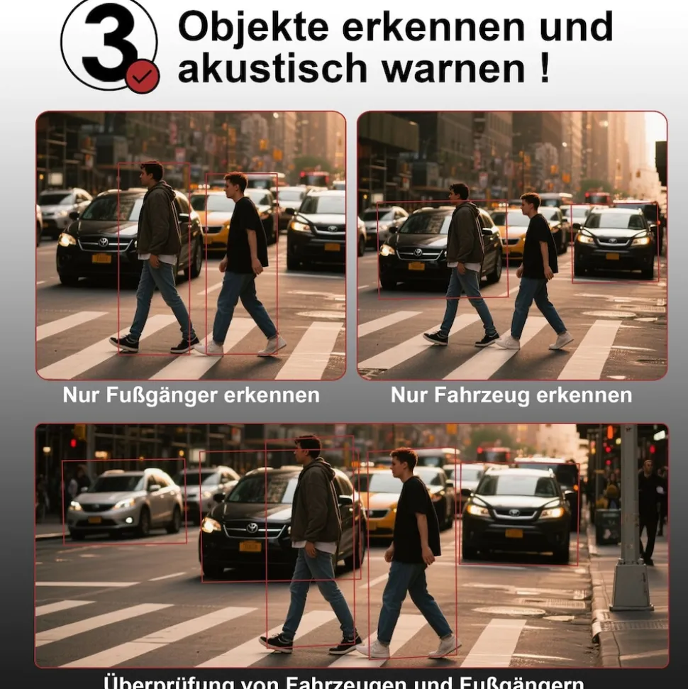 CARMATRIX Auto WLAN Rückfahrkamera KI Personenerkennung mit APP