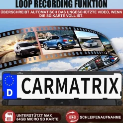 CARMATRIX DUO Solar Rückfahrsystem 7" Monitor HD Einparkhilfe für Wohnmobil, Nutzfahrzeug, Transporter