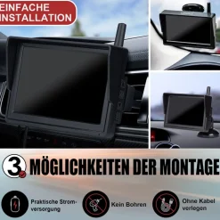 CARMATRIX HD Solar Funk Rückfahrkamera mit 5