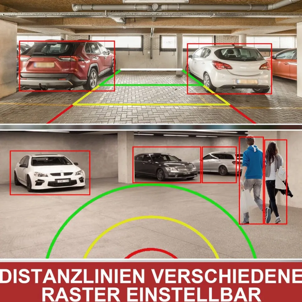 CARMATRIX Solar Auto WLAN Rückfahrkamera KI Personenerkennung