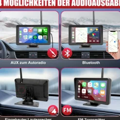 CARMATRIX Solar Rückfahrsystem PDC Einparksensoren mit Android Auto und Apple CarPlay