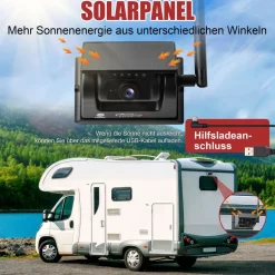 CARMATRIX Solar Rückfahrsystem mit Android Auto und CarPlay Magnet Rückfahrkamera