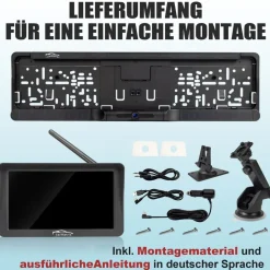 CARMATRIX Solar Rückfahrsystem mit Android Auto und Apple CarPlay, GoogleMaps, YouTube