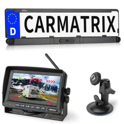 CARMATRIX Solar Rückfahrsystem 7" IPS-HD Monitor Rückfahrkamera für Wohnmobil, Wohnwagen, Transporter