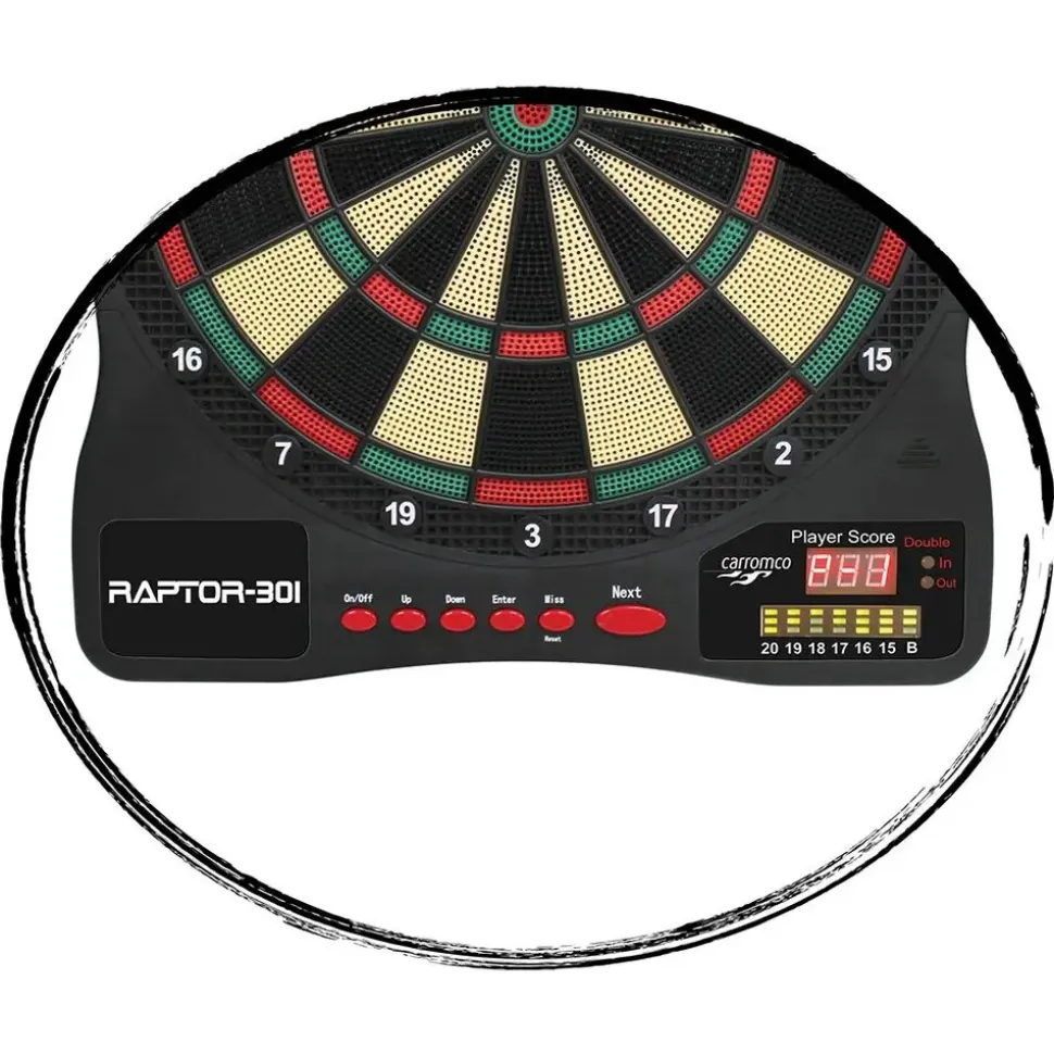 CARROMCO Elektronik Dartboard Raptor-301, 4-Loch Abstand