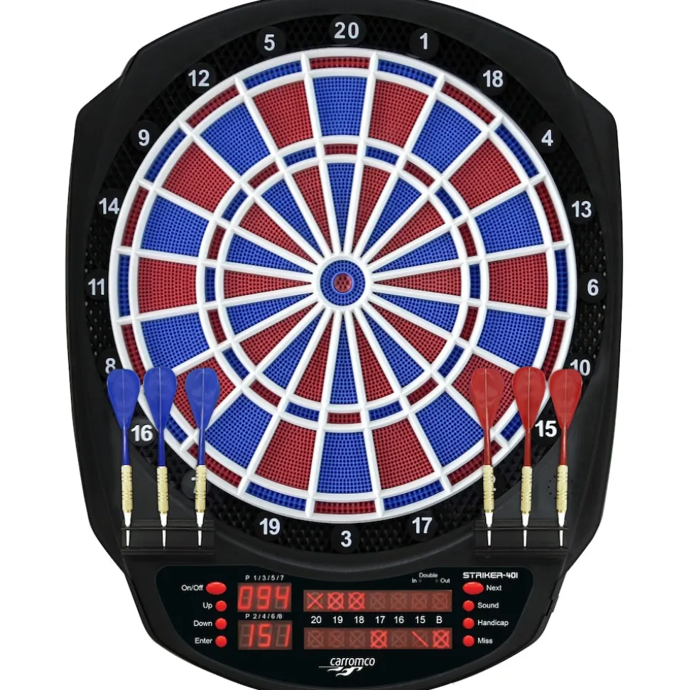 CARROMCO ELEKTRONIK DARTBOARD STRIKER-401, MIT ADAPTER, 2-LOCH ABSTAND