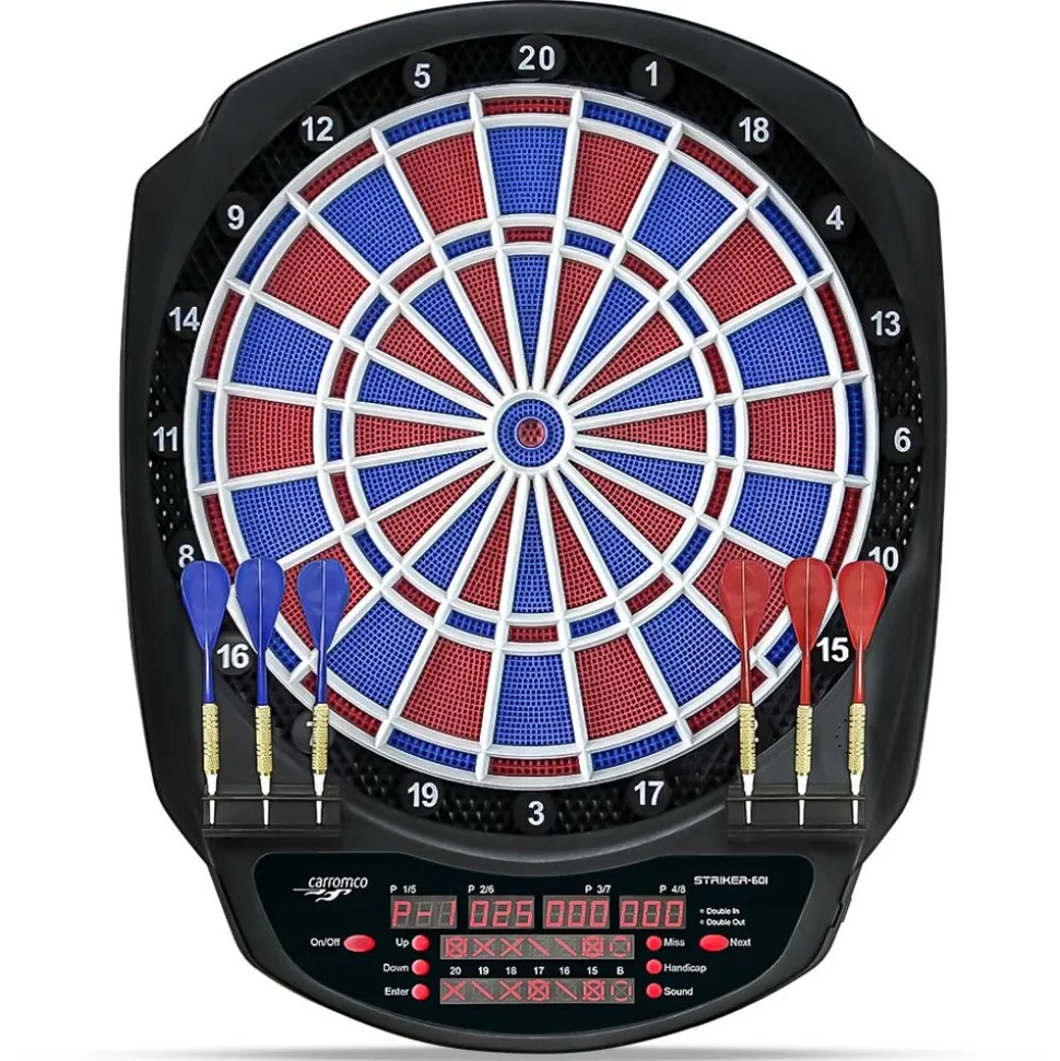 CARROMCO ELEKTRONIK DARTBOARD STRIKER-601, MIT ADAPTER, 2-LOCH ABSTAND