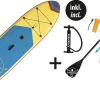 Chiemsee - SUP-Set inkl. Board, Paddel, Pumpe, Leash & Rucksack (gelb/blau) Stand-Up Paddle
