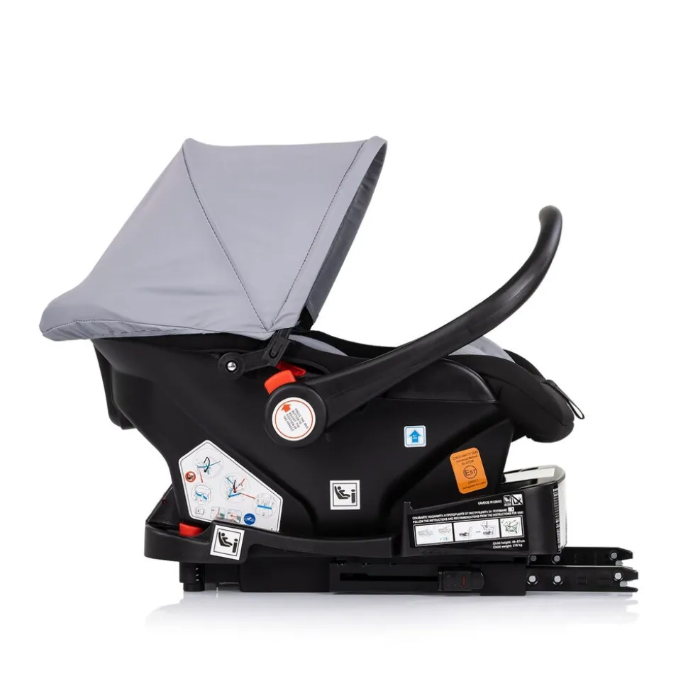 Chipolino Babyschale Amore i-Size Gruppe 0+ (0 - 13 kg) Kissen Griff verstellbar hellgrau