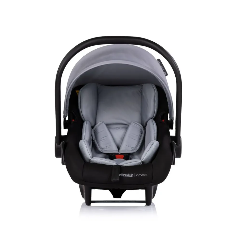 Chipolino Babyschale Amore i-Size Gruppe 0+ (0 - 13 kg) Kissen Griff verstellbar hellgrau