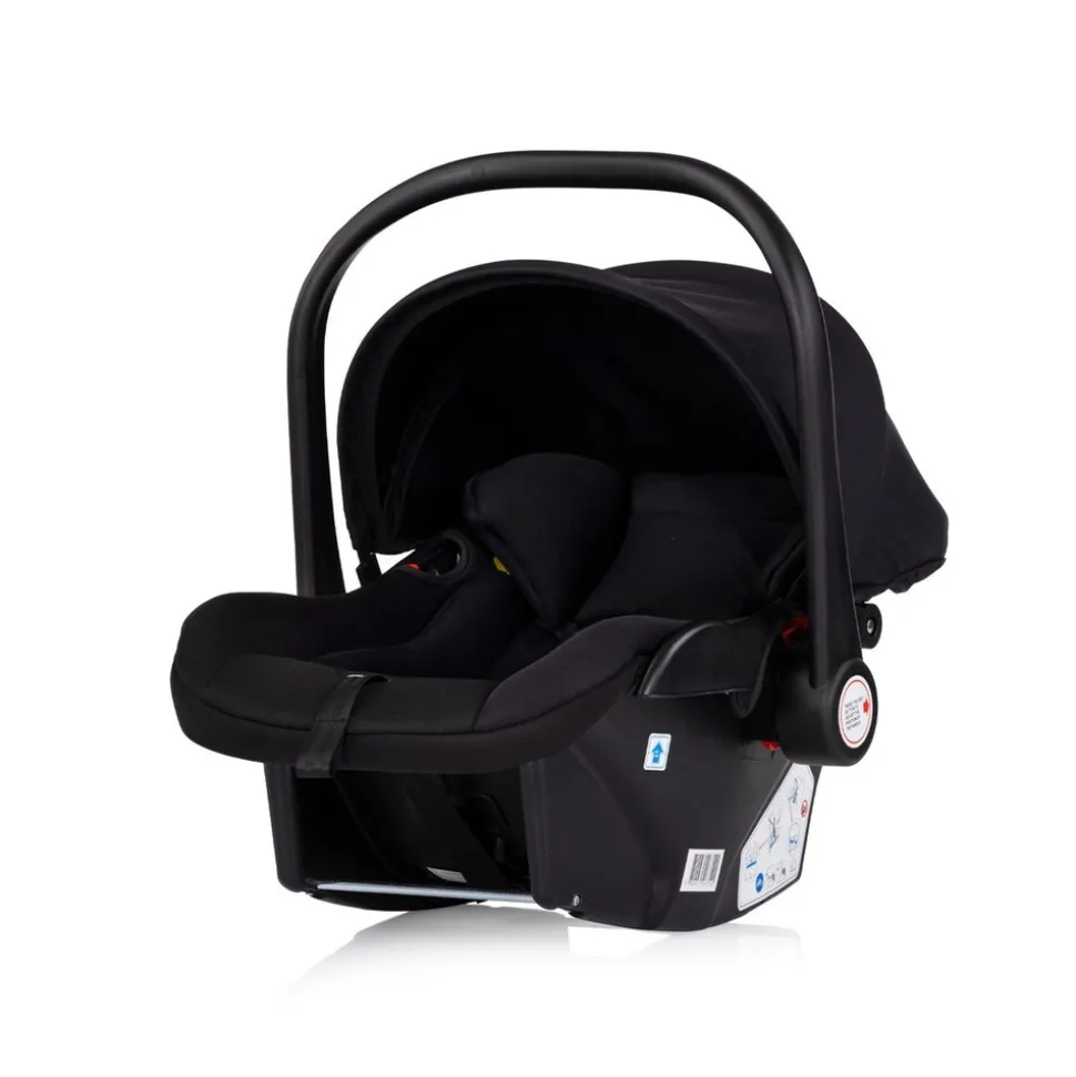 Chipolino Babyschale Vista i-Size (40-87cm) Gruppe 0+, Sonnendach, 3D-Kissen schwarz
