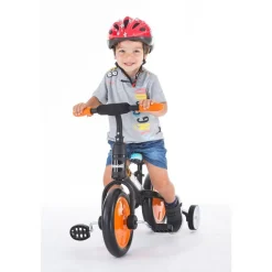 Chipolino Dreirad, Laufrad 2 in 1, Max Bike, 10 Zoll Räder, Pedale, Stützräder gelb Monster