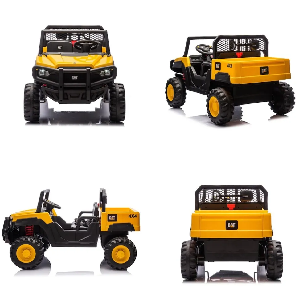 Chipolino Elektrobuggy CAT UTV Doppelsitzer, Fernbedienung, Hupe, USB-Anschluss gelb