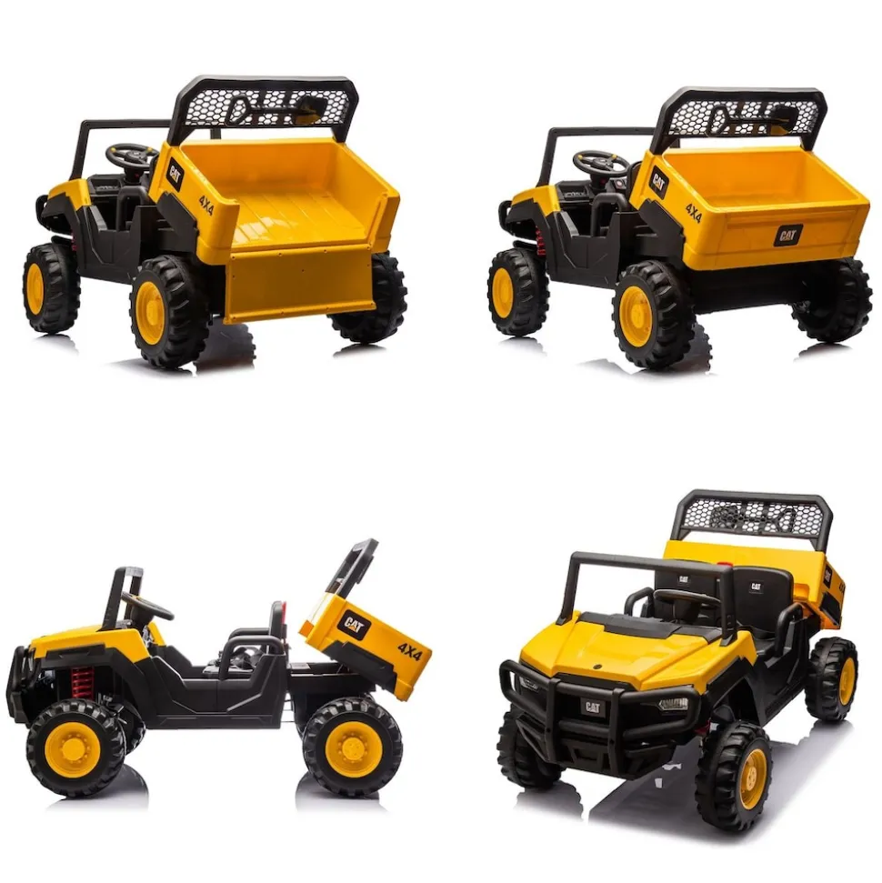 Chipolino Elektrobuggy CAT UTV Doppelsitzer, Fernbedienung, Hupe, USB-Anschluss gelb