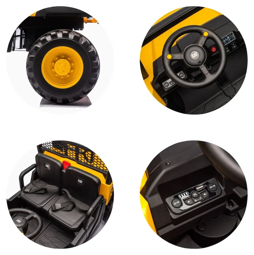 Chipolino Elektrobuggy CAT UTV Doppelsitzer, Fernbedienung, Hupe, USB-Anschluss gelb