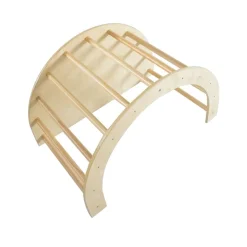 Chipolino Holz-Kletterbogen 4 in 1 Wippe, Spieltunnel, Kletterleiter, Ruhezone braun